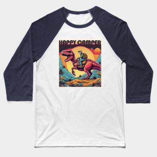 happy camper (boy riding dinosaur) Baseball T-Shirt